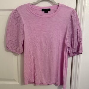 Sanctuary top with eyelet puff sleeves, Size XL